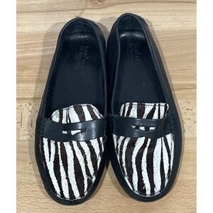 MERCANTI FIORENTINI Black Leather Cowhide Penny Driving Flat Loafers Womens 9.5B